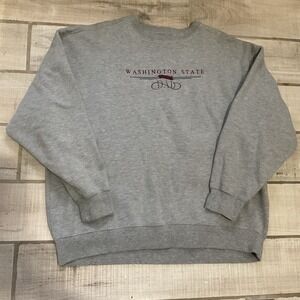 Vintage Jansport Washington‎ State Dad Sweatshirt XL Gray Embroidered Crewneck